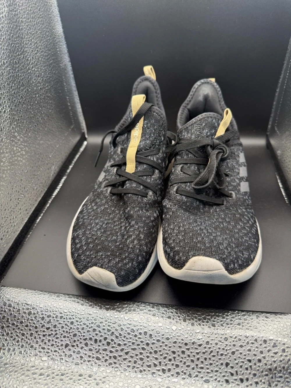 adidas Black and Gold Lightweight‎ Knit Sneakers